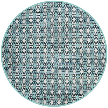 Safavieh Montauk Round Area RugTurquoise & Multicolor 4 x 4 ft. MTK123C-4R